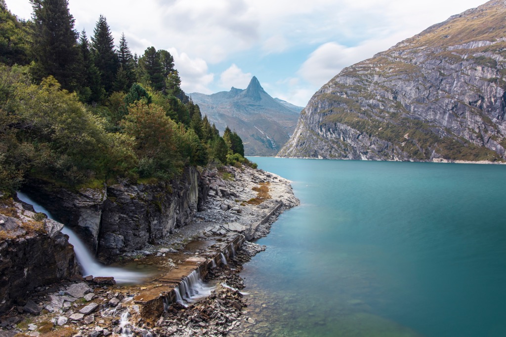 The view from Zervreilasee’s shoreline. Surselva