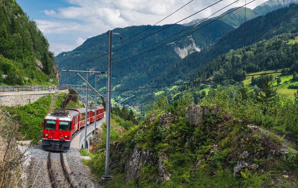 Railway lines run through many of Surzelva’s valleys, including Val Sumvitg. Surselva