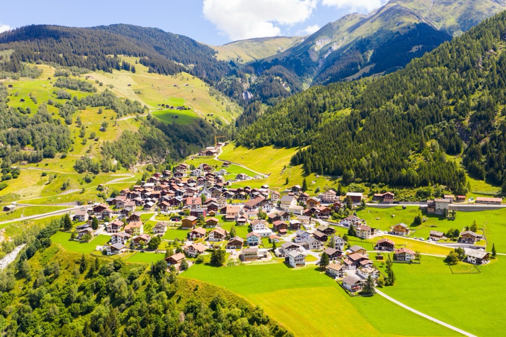 Curaglia village in the Val Medel. Surselva