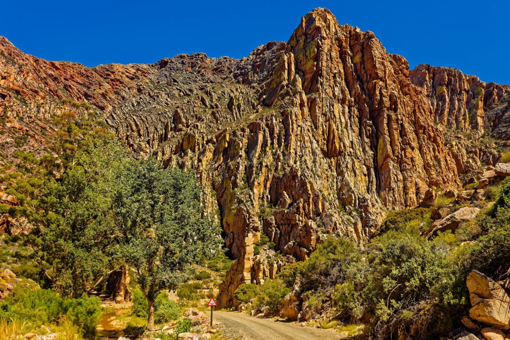 Wall of Fire on Swartberg Pass, Swartberg Mountain Range, South Africa