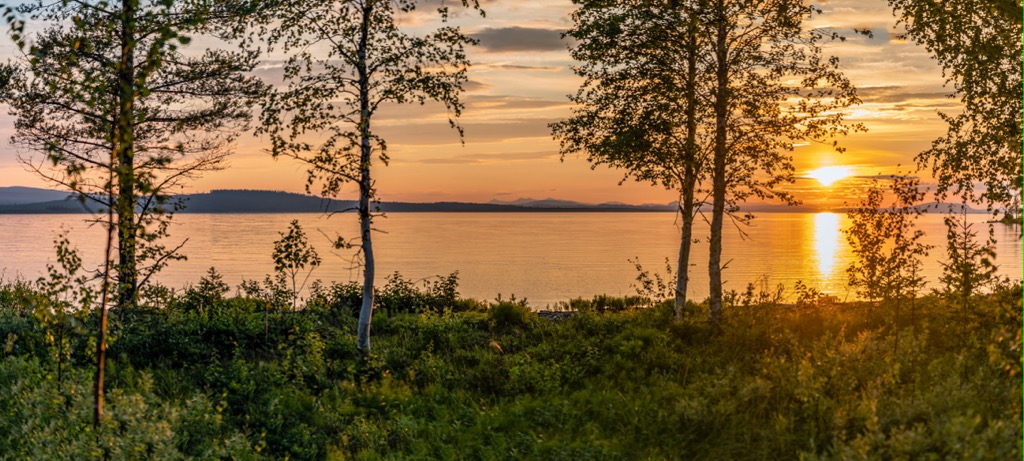 Umea River in Swedish Lapland, Sweden