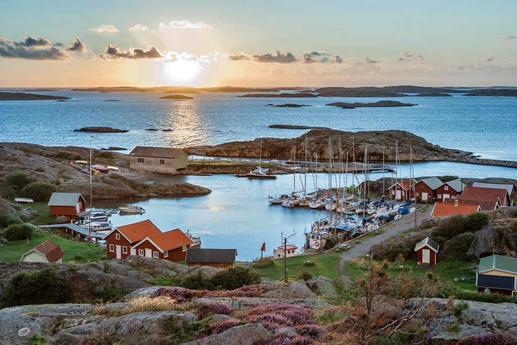 rocky coast formed many islands, like Ramsoe, Sweden