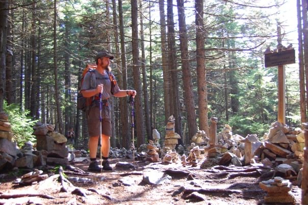 Rock cairns and various natural art at White Rock Mountain
