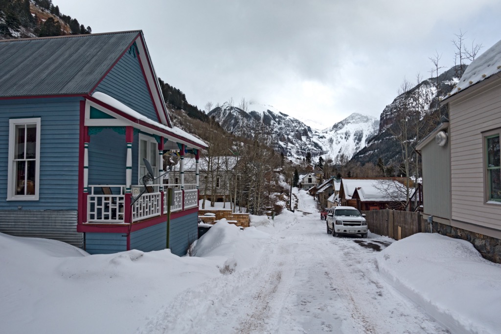 old Victorian mining cottages Telluride Ski Resort. Photo: Sergei Poljak