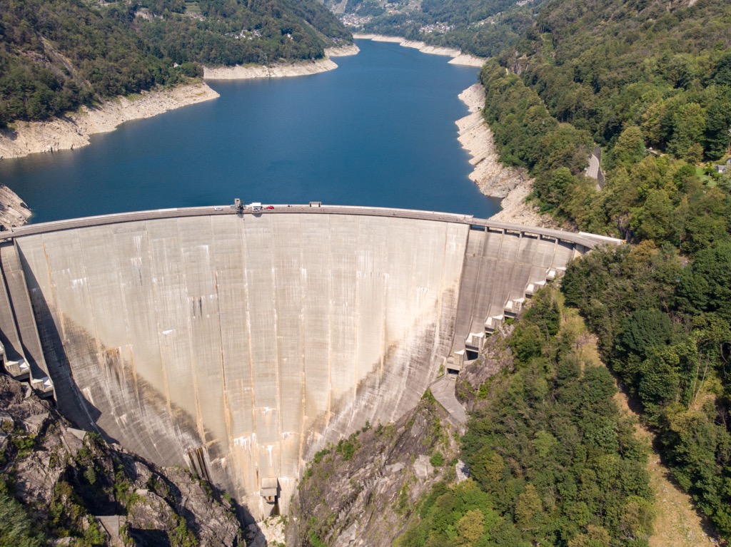 Bungee jumping from Verzasca Dam is a popular activity in the Ticino Alps. Ticino Alps