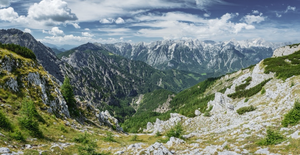 The Totes Gebirge, as seen from the summit of Schrocken. Totes Gebirge