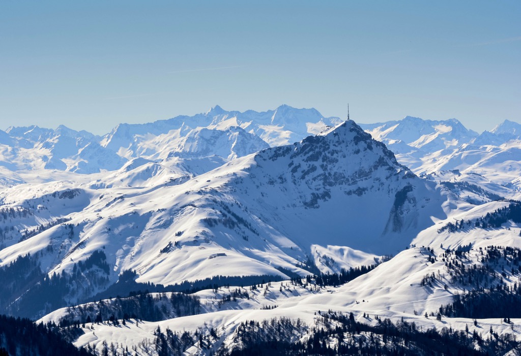 The Tyrol Schistose Alps with the Kitzbüheler Horn in the center. Tyrol Schistose Alps