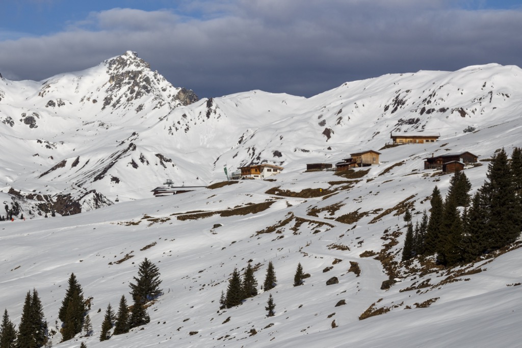 The Tux Alps with Rastkogel on the far left. Tyrol Schistose Alps