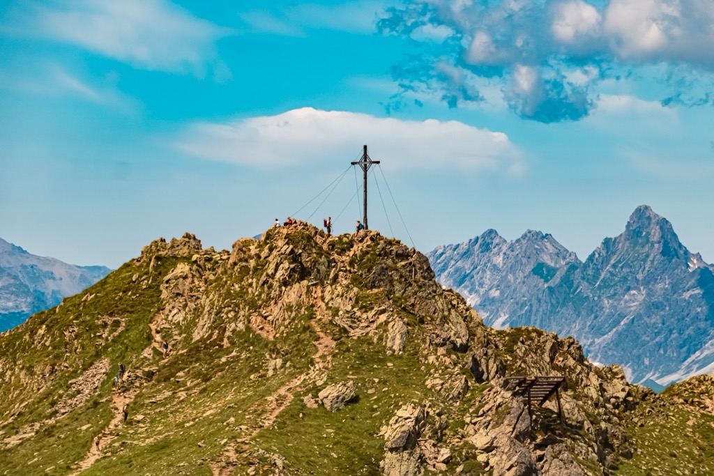 The summit of Kreuzjoch (2,261 m / 7,418 ft). Verwall Alps