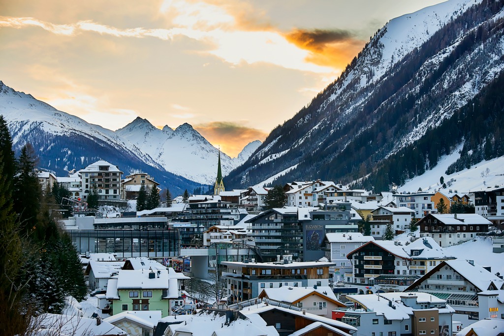 Ischgl in winter. Verwall Alps