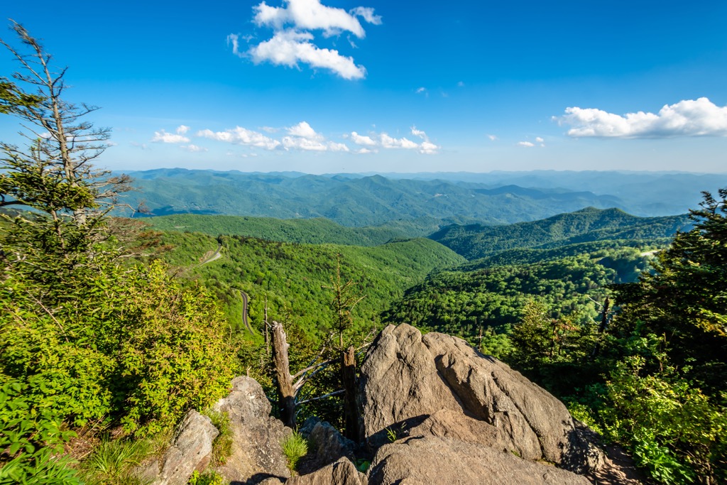 View from Waterrock Knob, Plott Balsam Mountains, Blue Ridge Parkway, North-Carolina