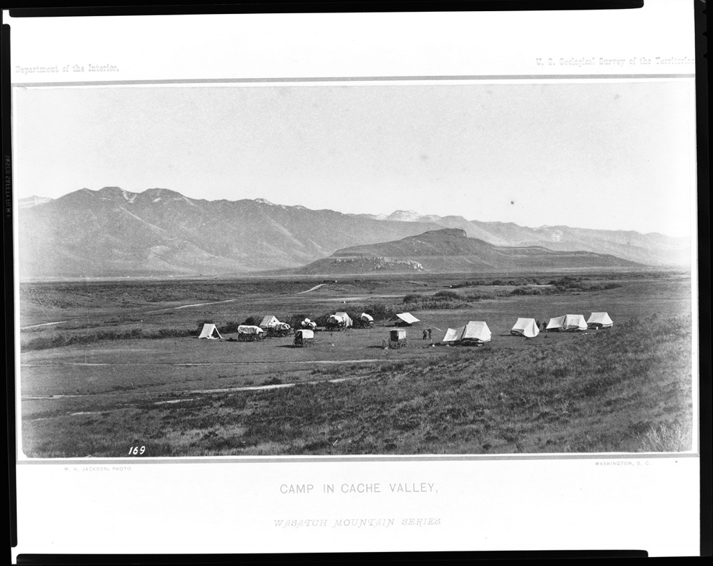 An 1872 photograph of a camp in Cache Valley. Weber County