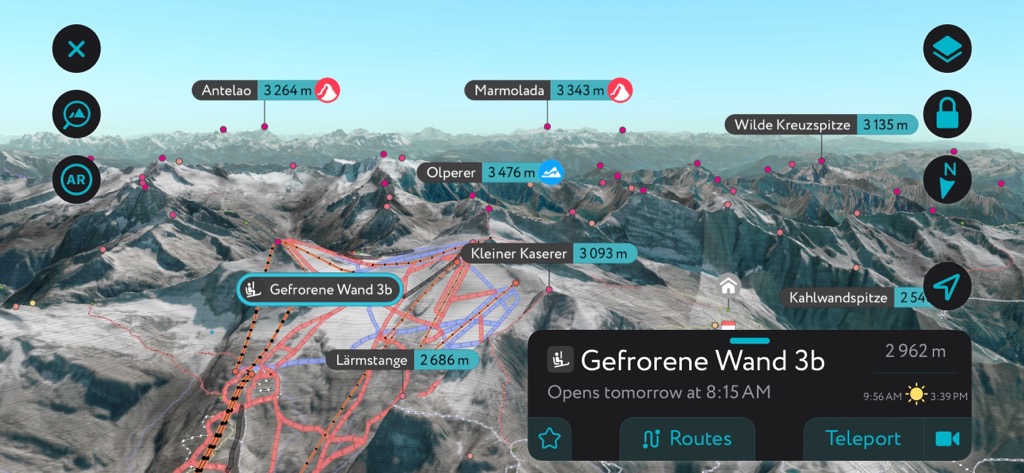 Hintertux Glacier ski area. Zillertal Alps