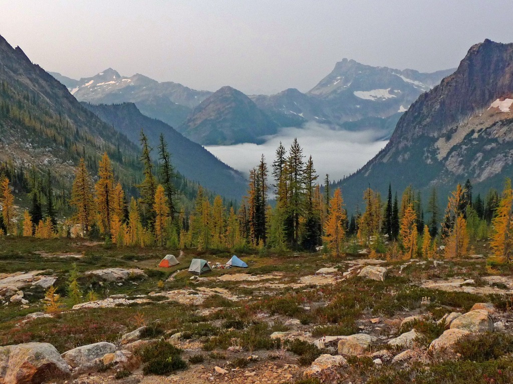 Best hiking. A rainy morning on Section L, the final segment of the PCT for northbound hikers.