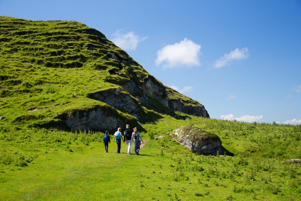 Best hiking.  Verdant Ireland. The trees vanished long ago in Celtic times as settlers