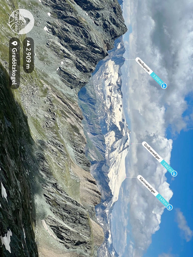The view of Großvenediger Peak. Venediger Group