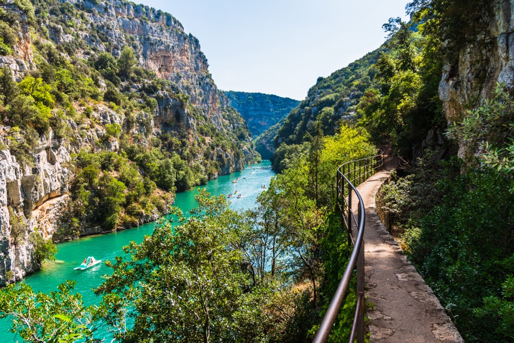 Sentier du garde canal, Quinson, lake Sainte Croix, Provence, Provence Alpes Côte d'Azur, France