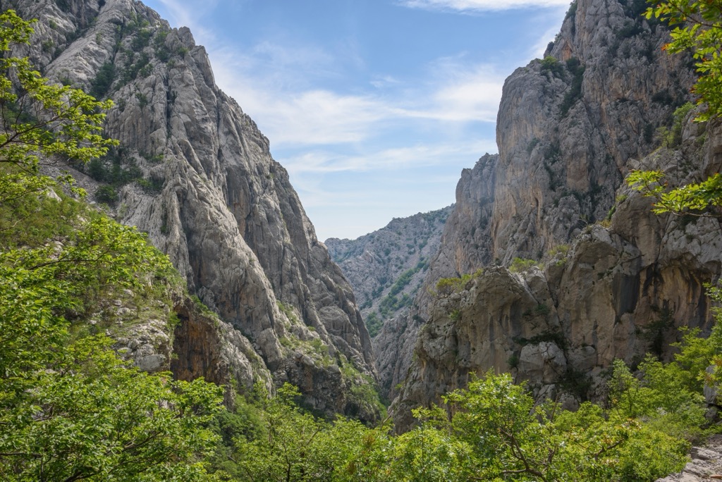 The karst limestone gorge of Paklenica National Park, Croatia
