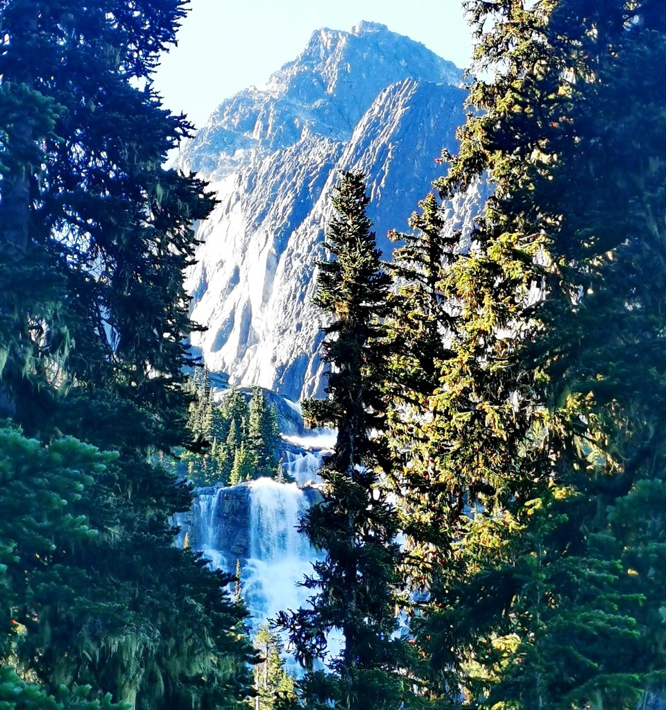 A glimpse of Wedgemont Falls. Photo: Anthony Butt. Wedgemount Lake
