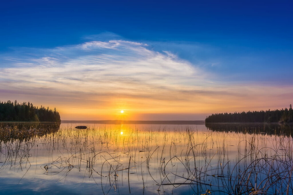 Early morning on Kingsmere Lake in Prince Albert National Park, Saskatchewan