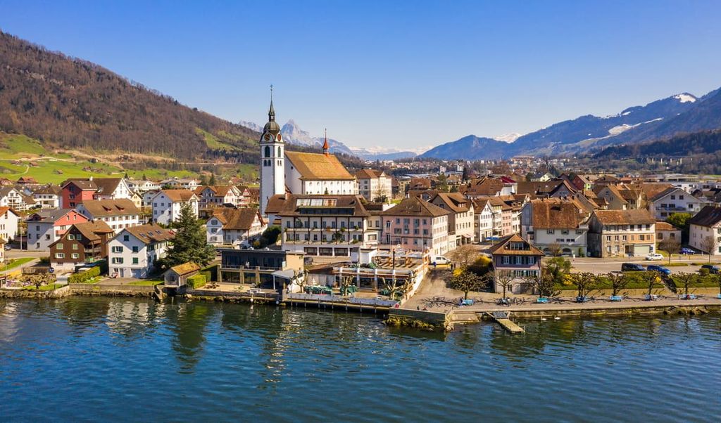 Arth Goldau village by lake Zug in Canton Schwyz , Schwyz, Switzerland