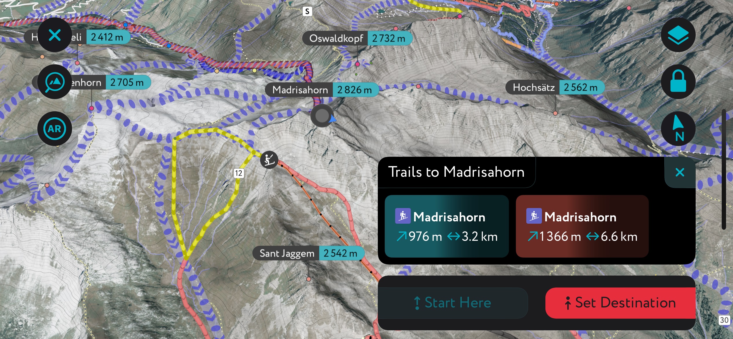 Madrisahorn PeakVisor. Silvretta Alps