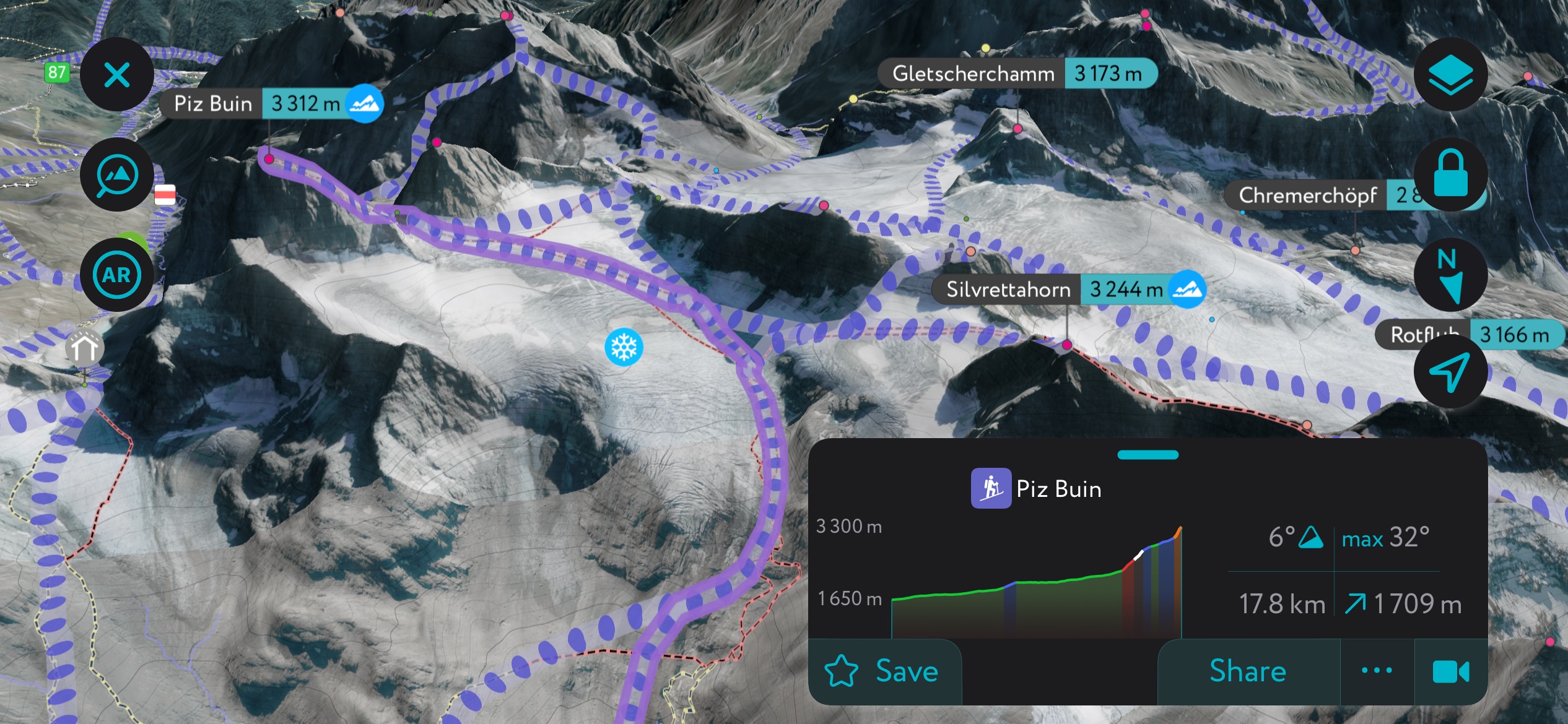up Piz Buin. Silvretta Alps