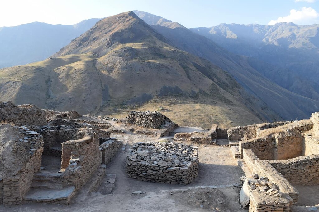 Castle Karon archeological site in Darvaz, Tajikistan