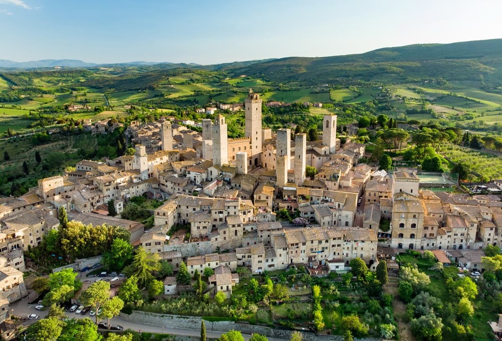 San Gimignano hill in Tuscany, Italy