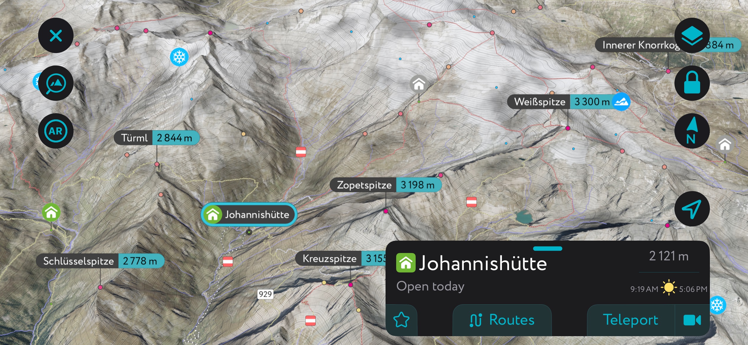 Meant to be a one-stop-shop for all your mountain adventures, the PeakVisor app offers up-to-date information on all of the region’s mountain huts. Venediger Group