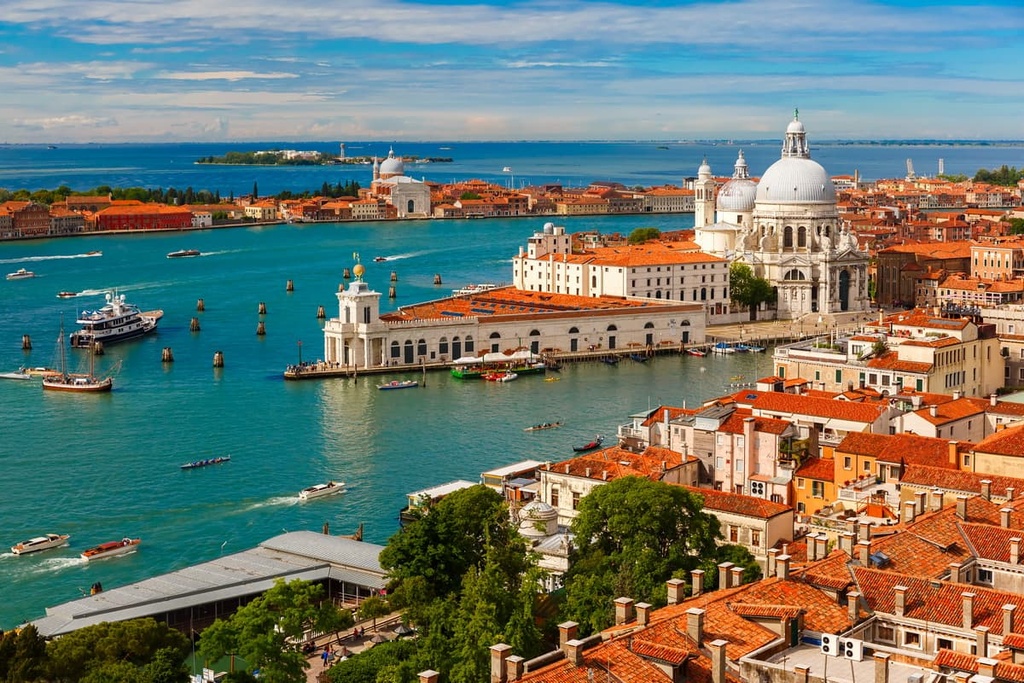 Veneto, Venice, View from Campanile di San Marco to Grand Canal