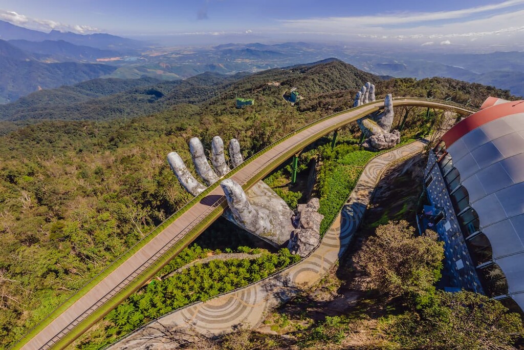 famous Golden Bridge, Da Nang, Vietnam