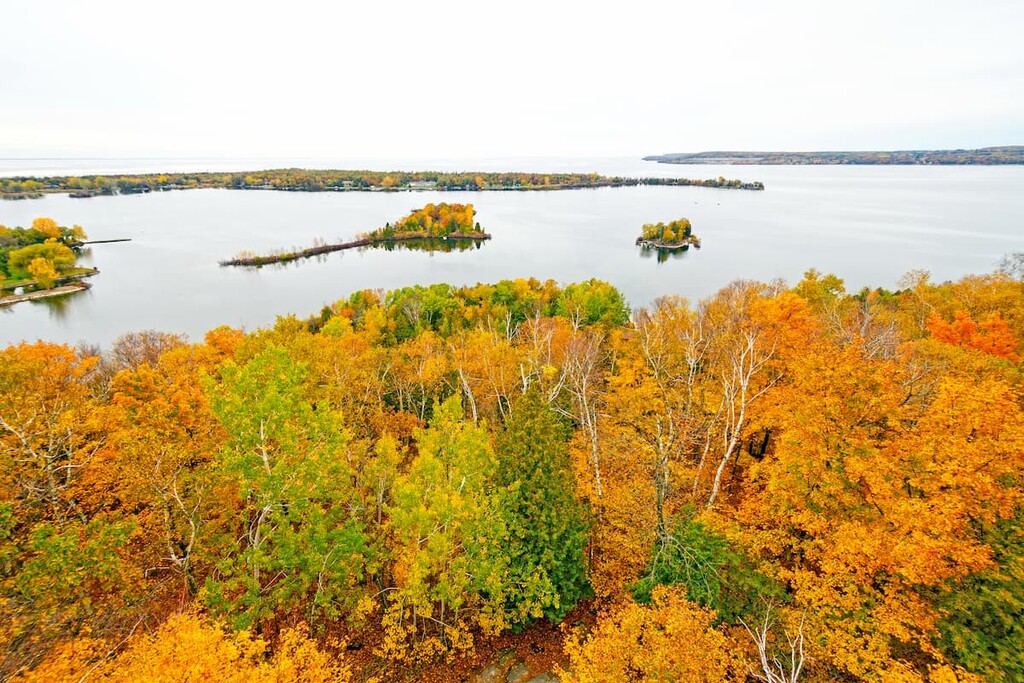 Quiet Harbor in the Fall in Potawatomi State Park in Wisconsin