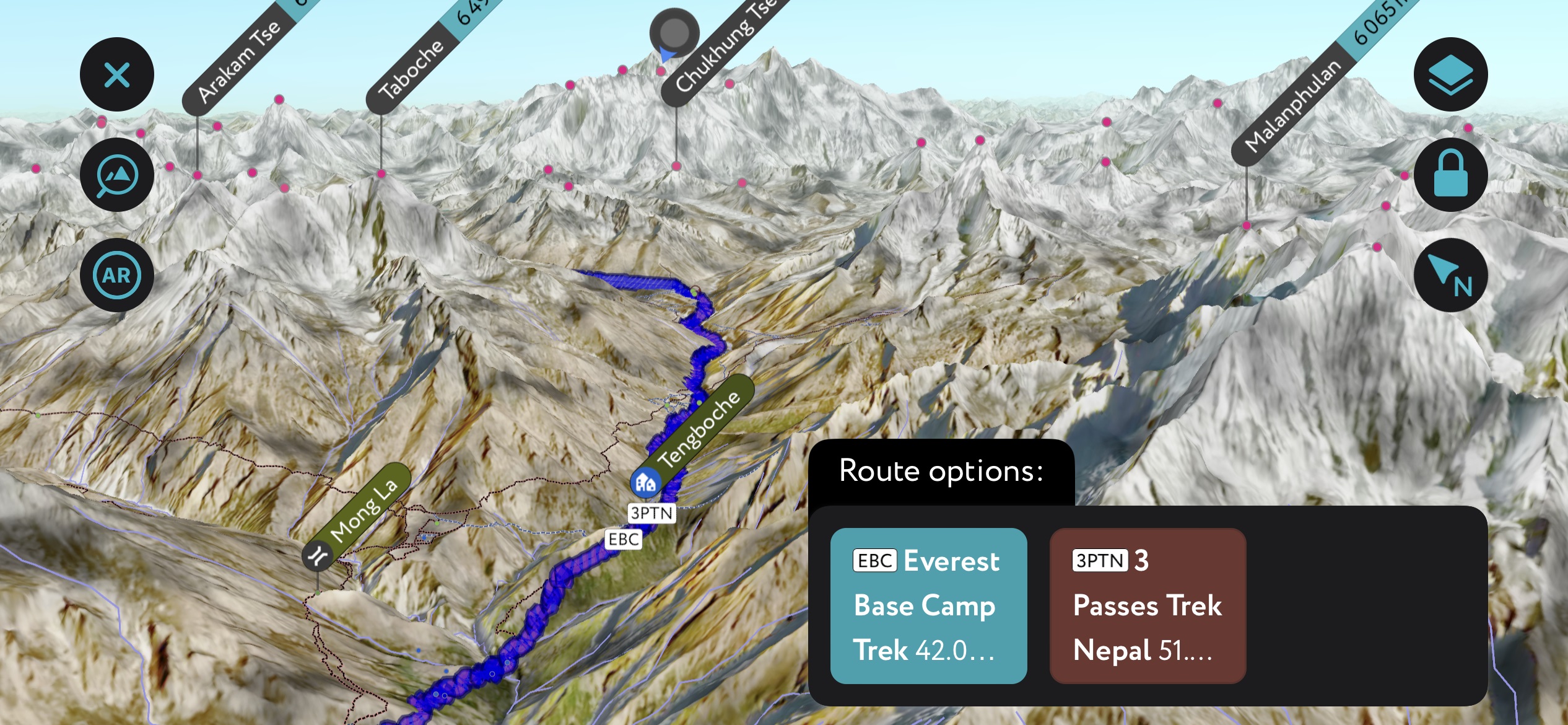 Best hiking. The EBC using PeakVisor’s mobile app