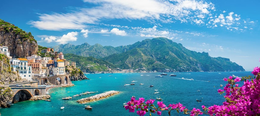 Atrani town at famous amalfi coast, Italy