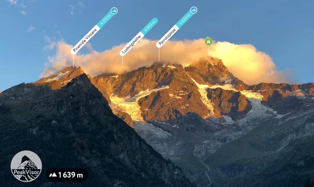 PeakVisor app photo, Parrotspitze, Italy