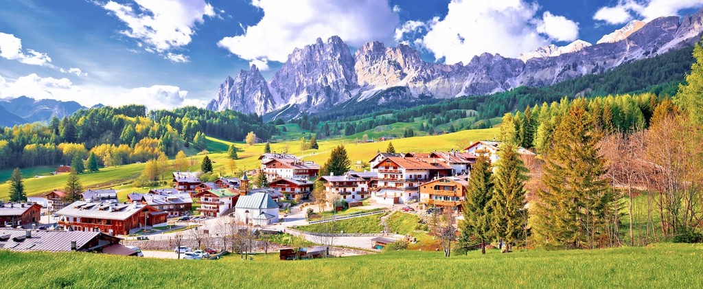 Cortina D' Ampezzo panoramic view, Italy