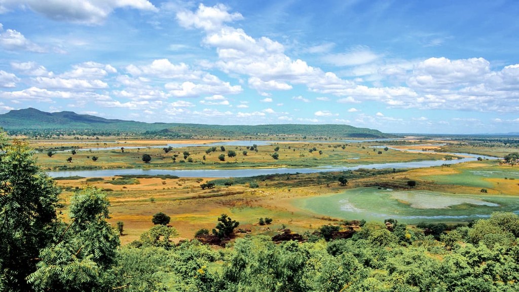 The River Benue as it passes through Adamawa State in Nigeria, Africa