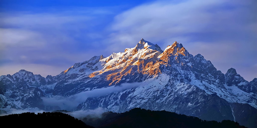 Kangchenjunga close up view from Pelling in Sikkim, India