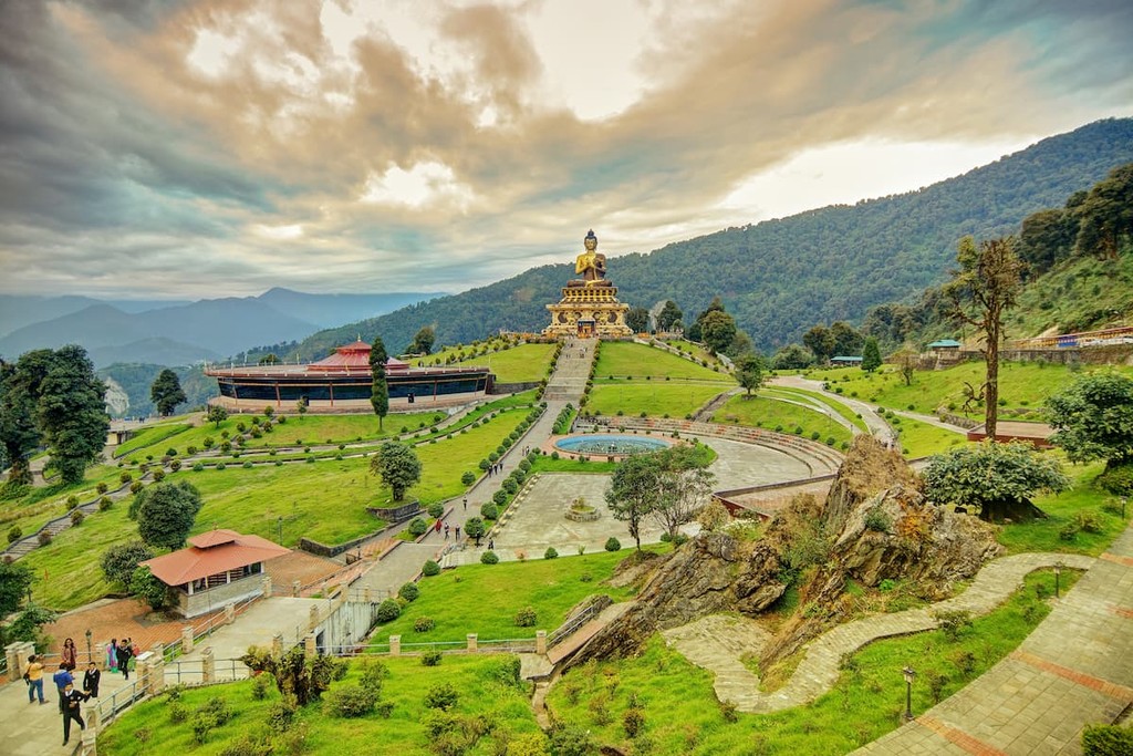 Beautiful huge statue of Lord Buddha, at Rabangla , Sikkim , India