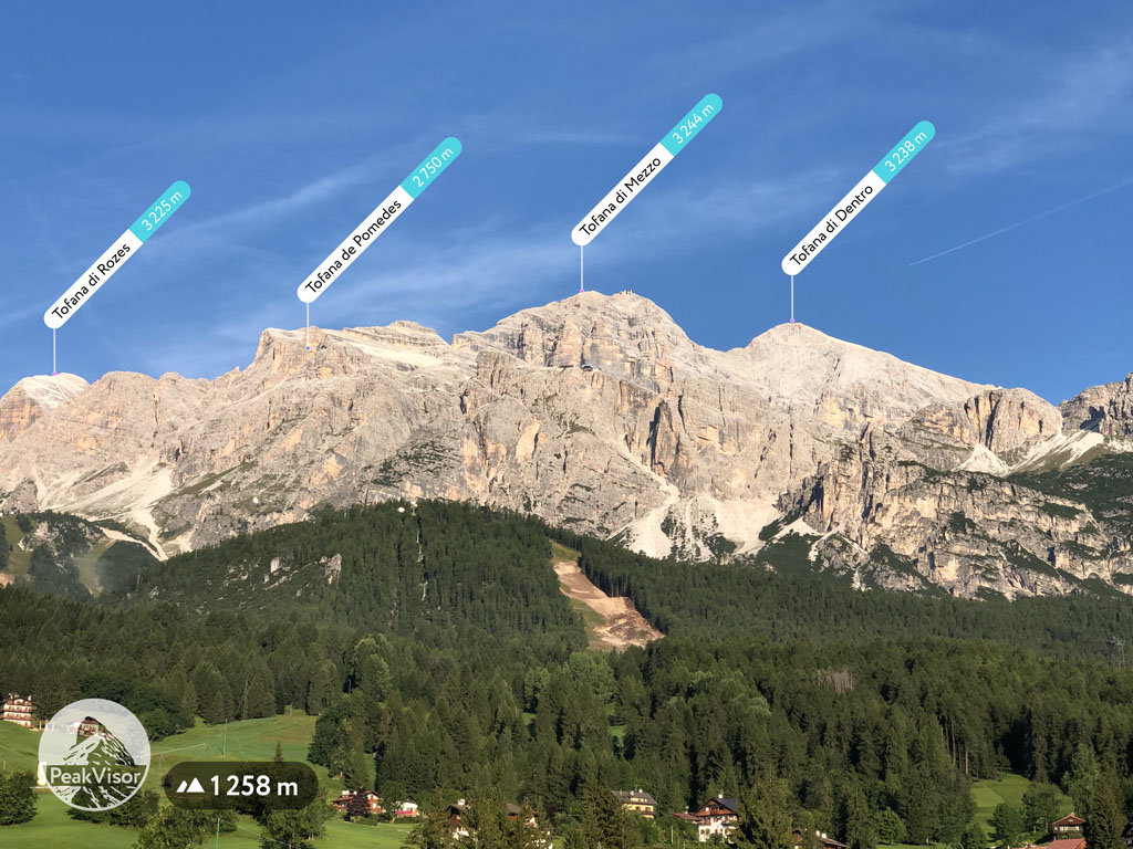 PeakVisor photo Tofana di Mezzo, Dolomites